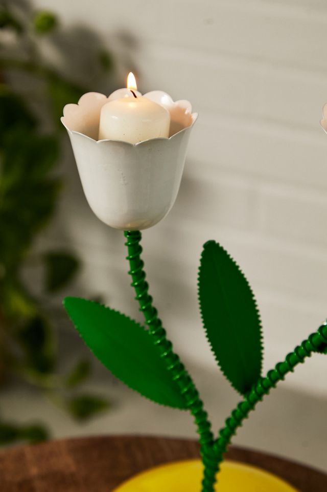 Porte-bougie chauffe-plat en forme de tulipe #1