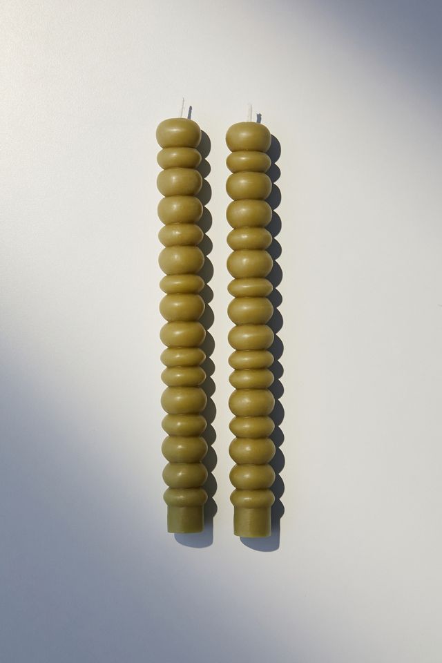 Green Bubble Taper Candle 2-Pack #1