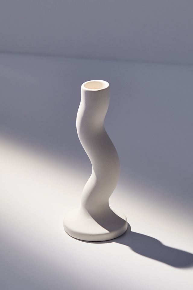 Lula Cream Taper Candle Holder #1