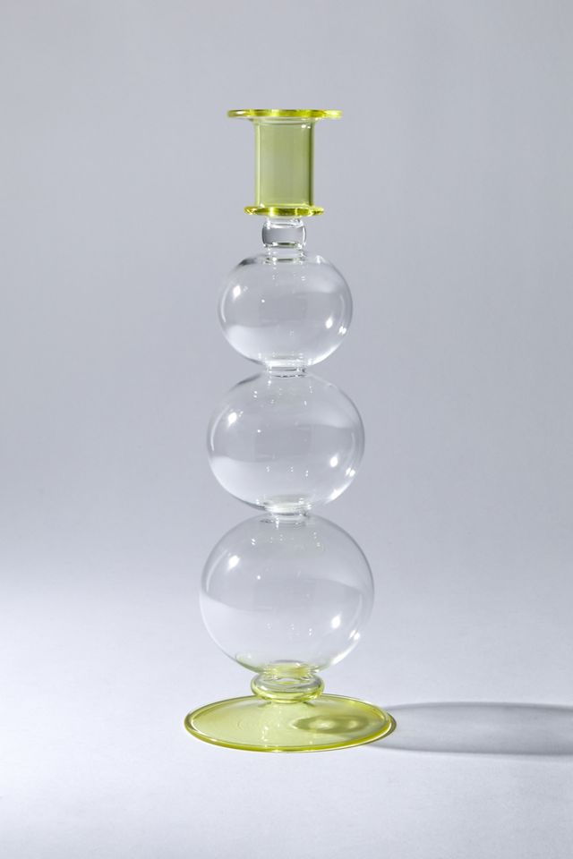 Yellow Tipped Bubble Glass Candle Holder Urban Outfitters UK