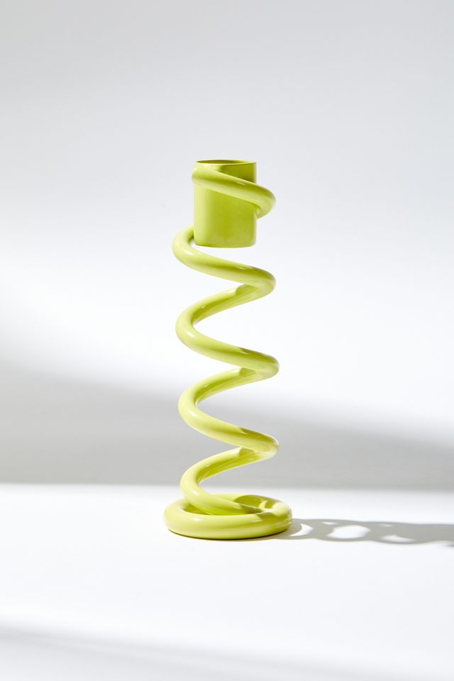 Bougeoir spirale vert citron #1