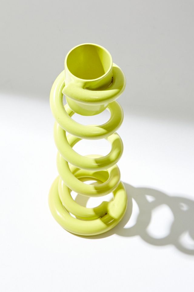 Bougeoir spirale vert citron #2