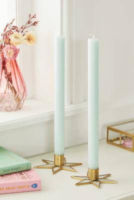 By True Grace Set Of 2 Powder Blue Dining Candles - Blue ALL at Urban Outfitters