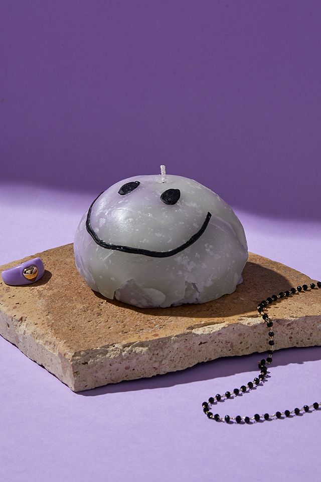 urbanoutfitters.com | emone Tie-Dye Lilac & Green Smiley Candle