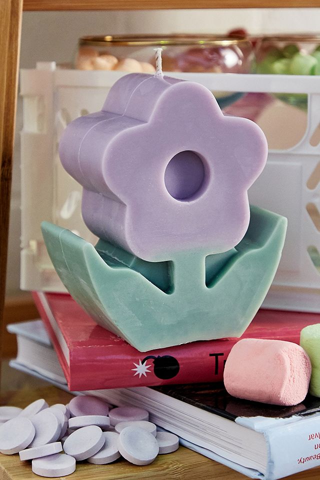 urbanoutfitters.com | By Monica Federici Purple & Green Flower Candle