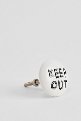 Keep Out Ceramic Door knob - White ALL at Urban Outfitters