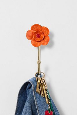 Gancho de Pared de Flor Individual Naranja