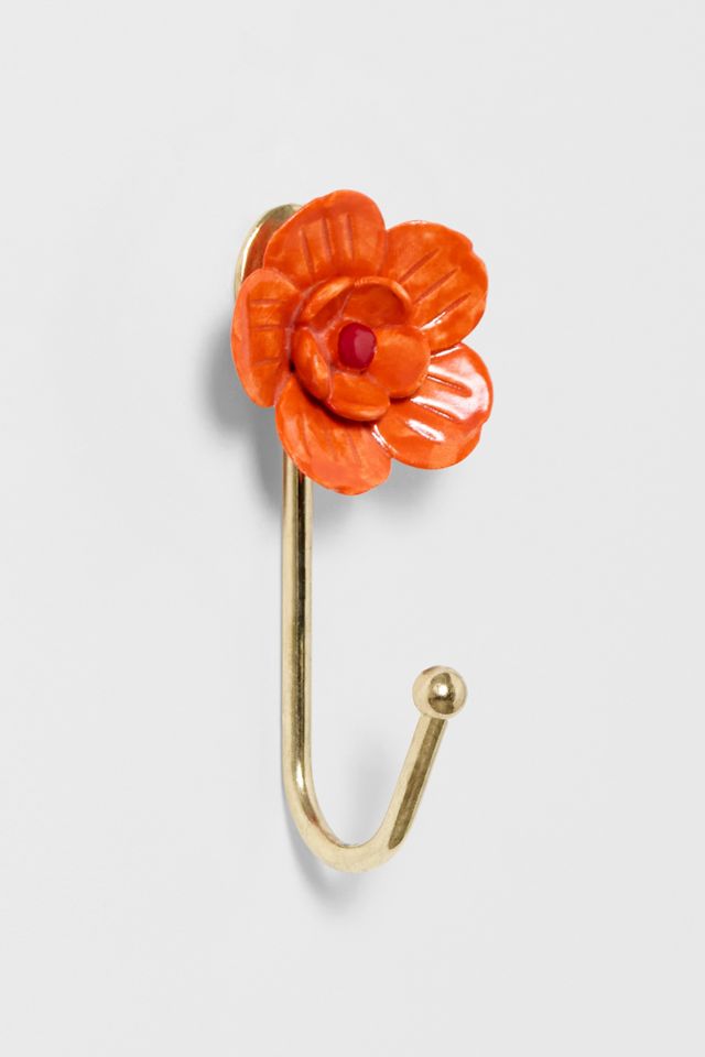 Orange Einzelblume Wandhaken #1