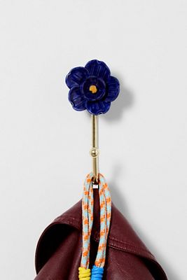 Navy Single Flower Wall Hook