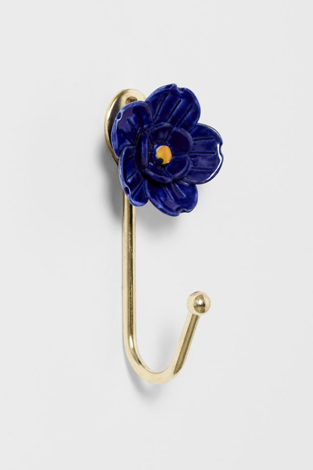 Navy Einzelne Blume Wandhaken #1