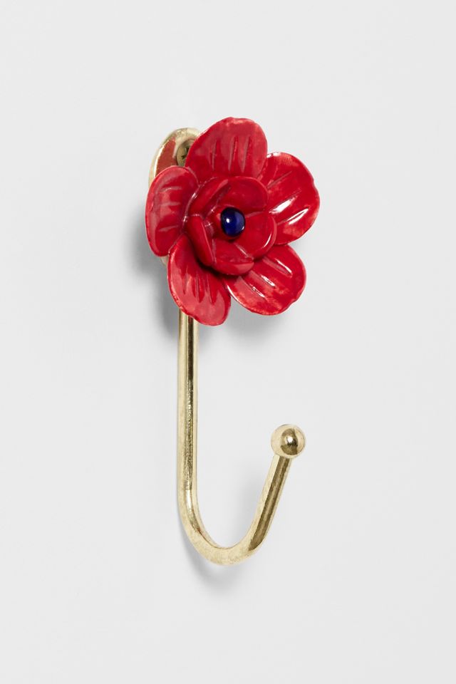 Red Single Flower Wall Hook #1