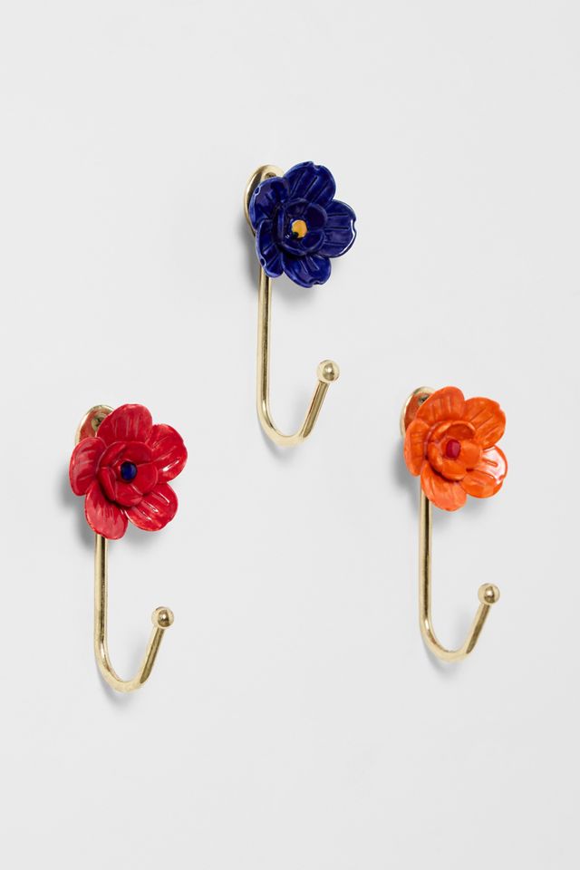 Red Single Flower Wall Hook #2