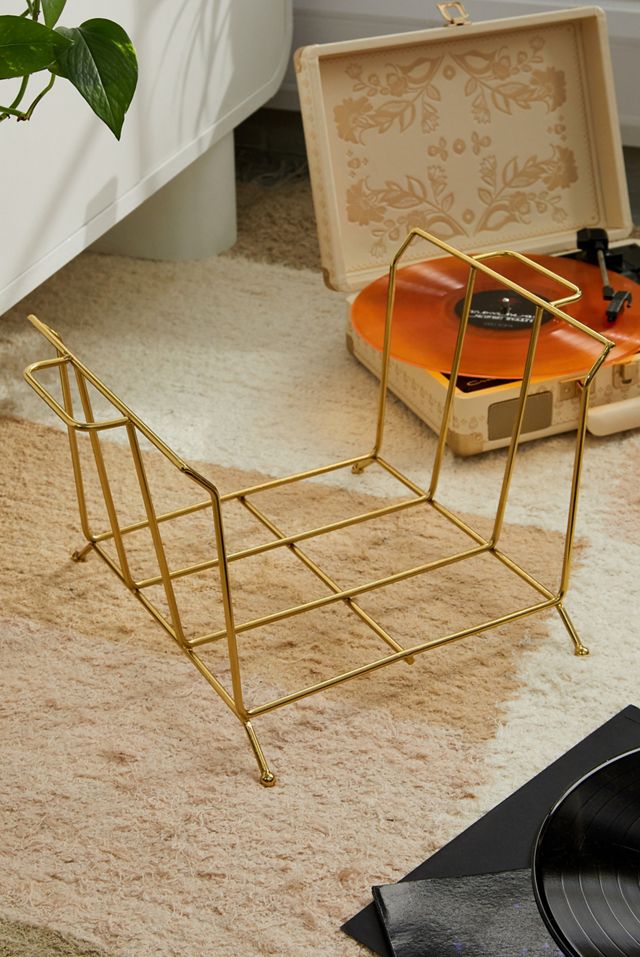 Gold Tabletop Vinyl Storage Rack | Urban Outfitters UK