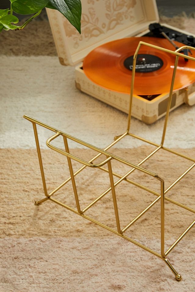 Gold Tabletop Vinyl Storage Rack | Urban Outfitters UK