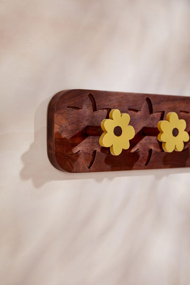 Yellow Daisy Wooden Wall Hook  #1