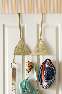 Lace Bra Over-The-Door Hook - Gold 37cm x 8.2cm x 45.7cm at Urban Outfitters