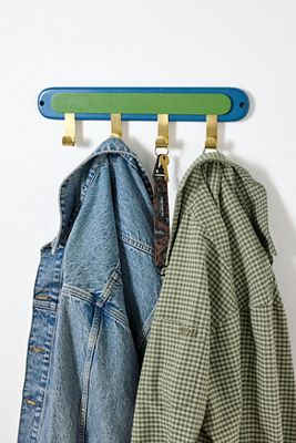 Green & Blue Two-Tone Metal Wall Hook