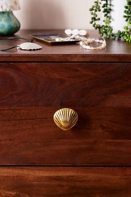 Antique Brass Shell Door Knob 
