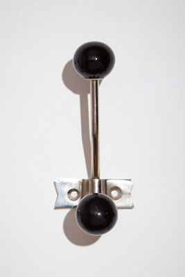 Mitte-Jahrhundert Schwarzer Wand-Haken