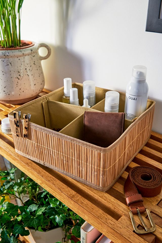 4-Compartment Bamboo Storage Box #1