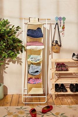 6-Tier Hanging Closet Organizer With 3 Drawers - Foldable Storage Shelves For Clothes, Shoes & Toys