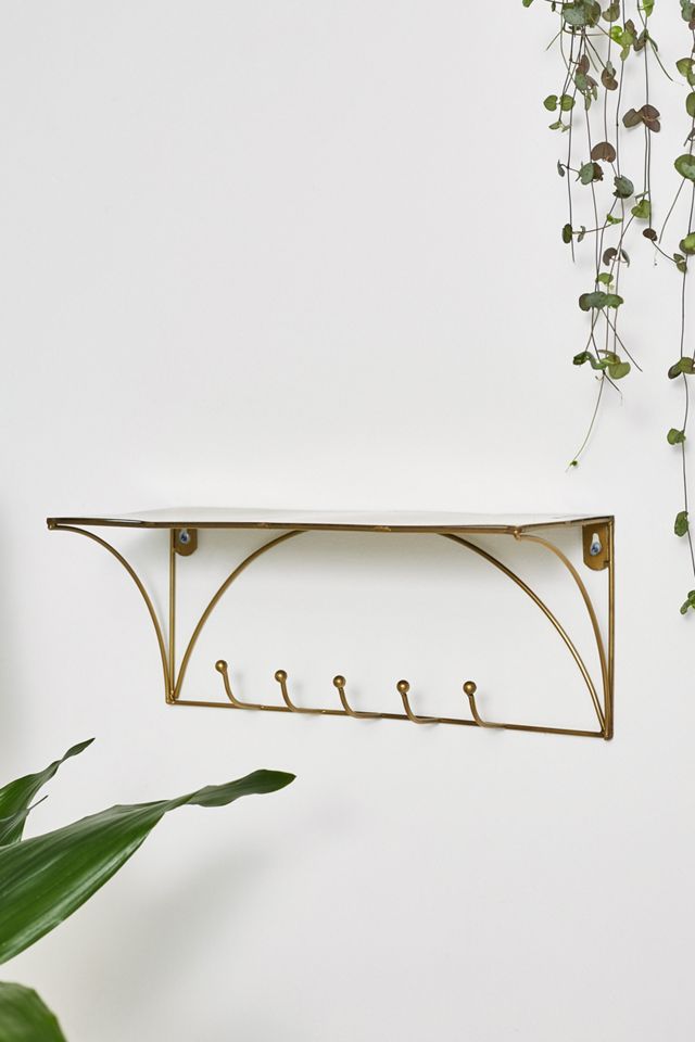 Metal Multi-Hook Wall Shelf #1