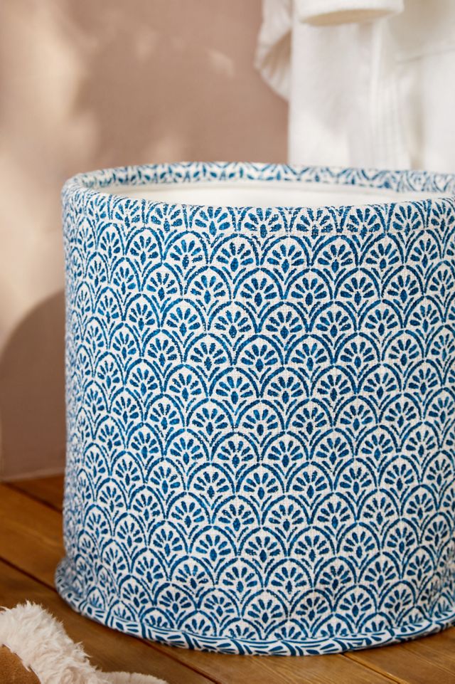 Cream And Black Polka Dot Print Laundry Basket