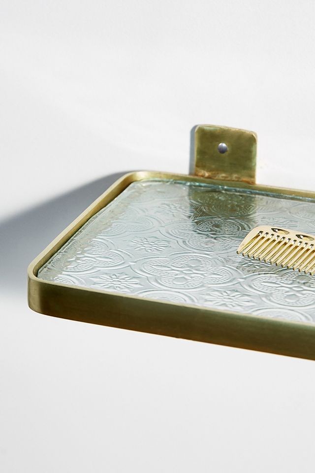 Large Embossed Glass Shelf #1