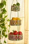 Panier à fruits suspendu à 3 étages - Panier à fruits à suspendre - 63 cm - Pour plus de place dans votre cuisine - Corbeille à fruits suspendue pour