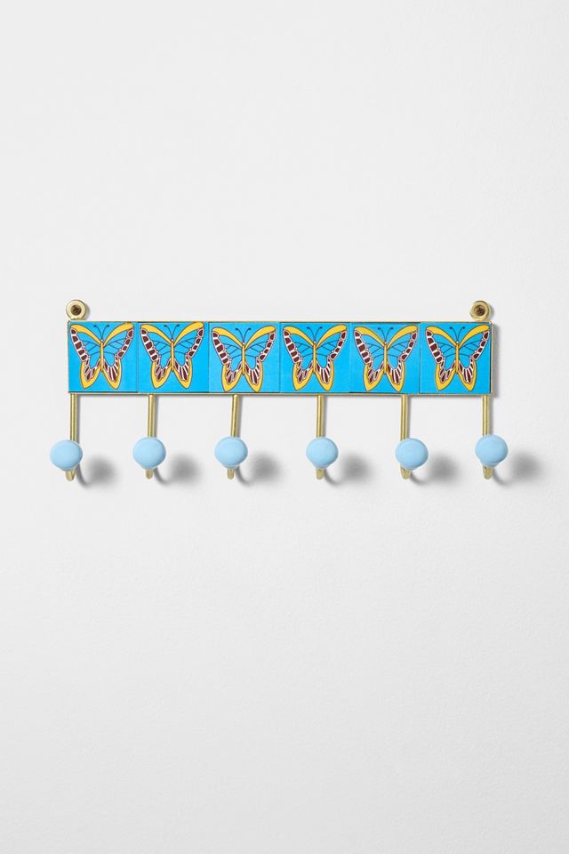 Six Tiled Butterfly Wall Hook