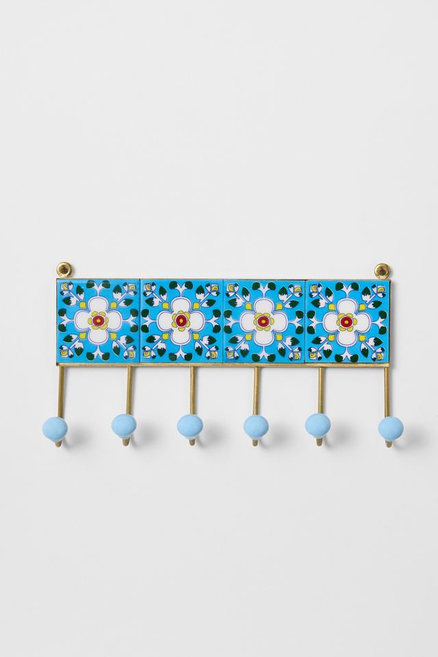 Six Tiled Wall Hook