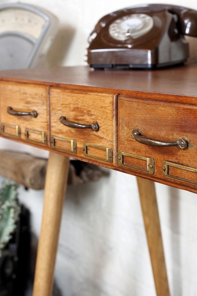 Urban Renewal Vintage Oak File Drawer Console Table | Urban Outfitters UK