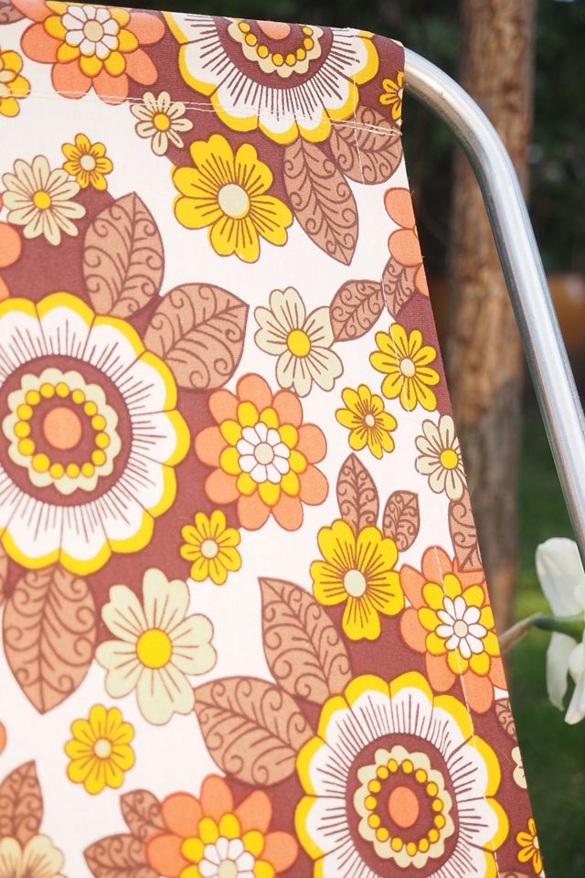 Urban Renewal Vintage 70s Floral Print Deck Chair #1