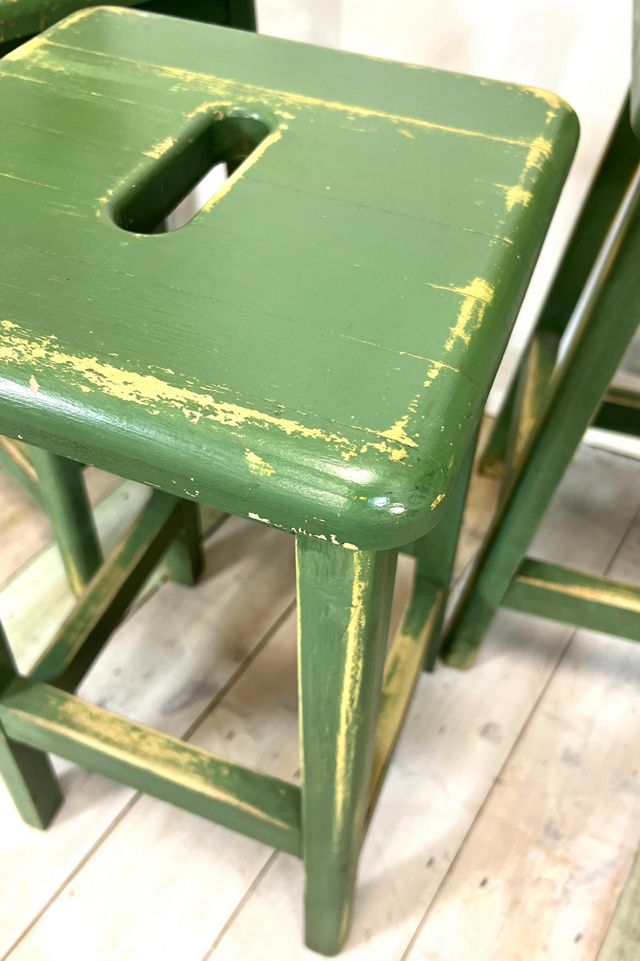 Originall Creations Vintage Painted Bar Stools Set Of 4 #2