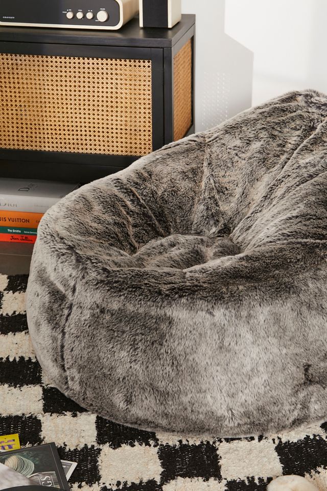 icon Arctic Wolf Cocoon Faux Fur Beanbag Lounge Chair #1