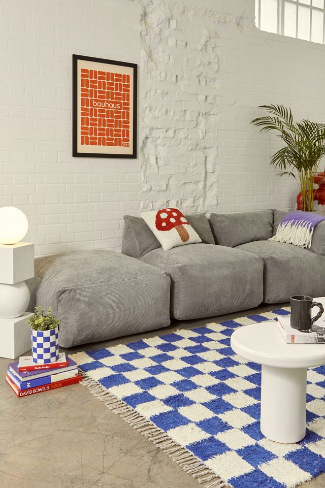 icon Grey Tetra Sectional 3-Piece Bean Bag Sofa  #1