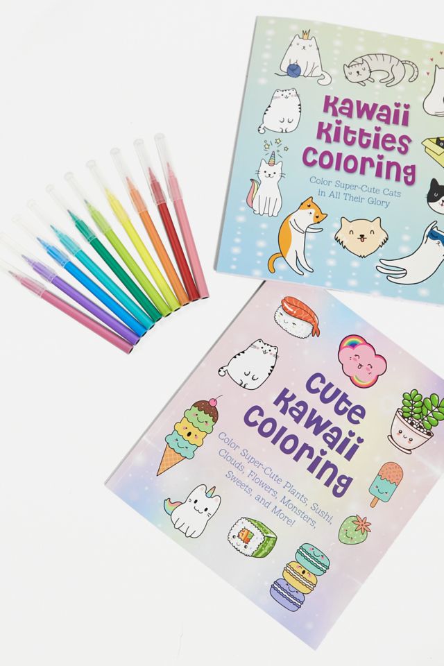 Cute Kawaii Colouring Books & Pens Urban Outfitters UK