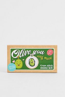 Olive You Very Much Mini Matchbox Cross Stitch Kit