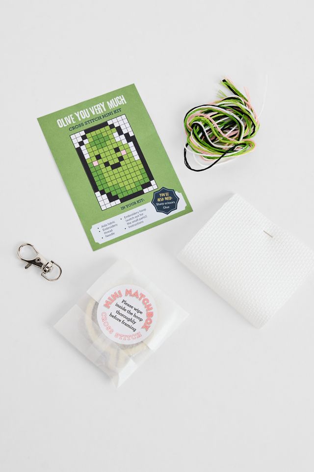 Olive You Very Much Mini Matchbox Cross Stitch Kit #1