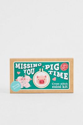 Kit de point de croix mini boîte d'allumettes Missing You Pig Time