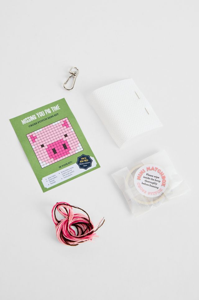 Missing You Pig Time Mini Matchbox Cross Stitch Kit #1