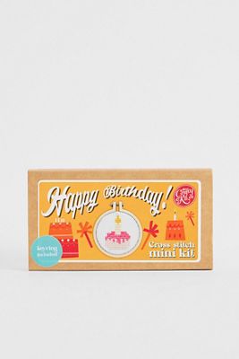 Kit de point de croix mini boîte d'allumettes Joyeux Anniversaire