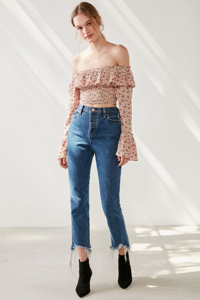 Kimchi Blue Kimora Smocked Ruffle Off-The-Shoulder Top #1