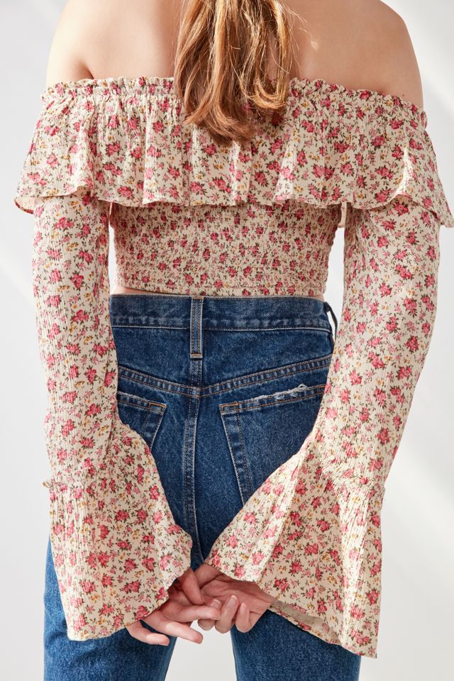 Kimchi Blue Kimora Smocked Ruffle Off-The-Shoulder Top #2