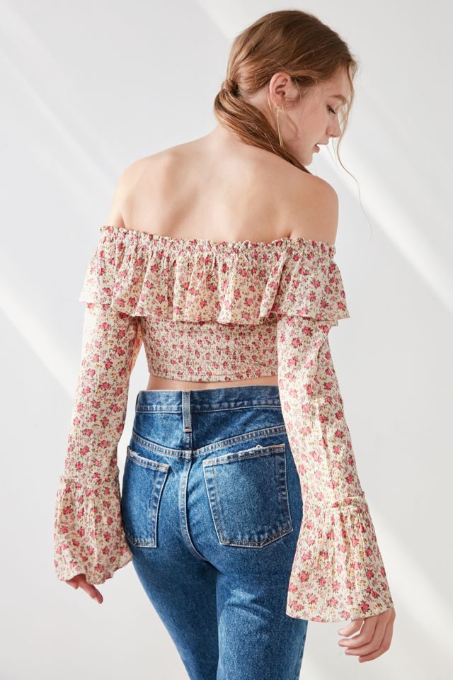 Kimchi Blue Kimora Smocked Ruffle Off-The-Shoulder Top #4