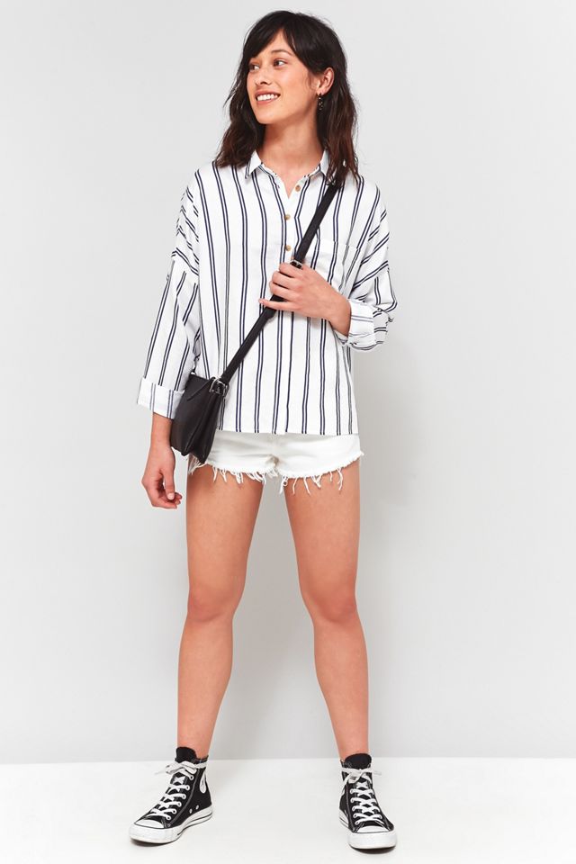 Urban Outfitters – Hemd mit Doppelstreifen und Knopfleiste #1