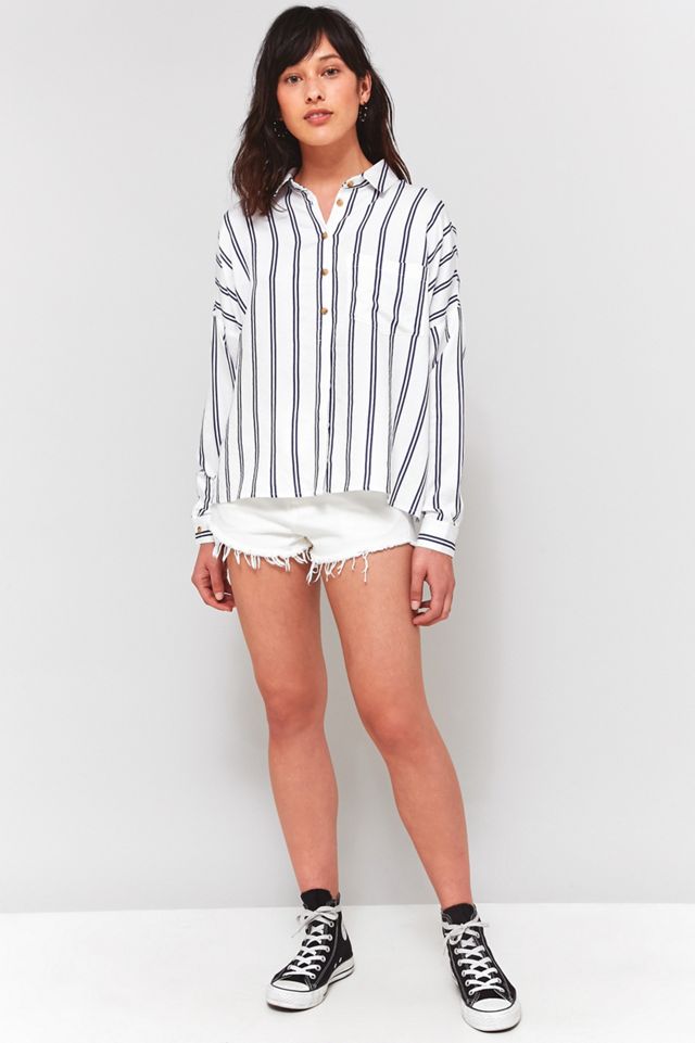 Urban Outfitters – Hemd mit Doppelstreifen und Knopfleiste #4