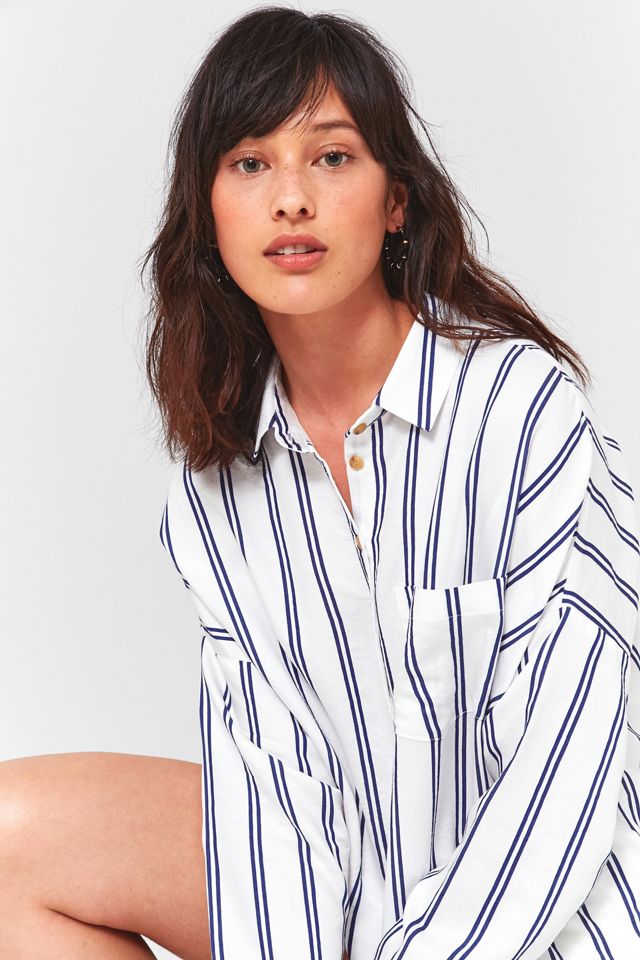 Urban Outfitters – Hemd mit Doppelstreifen und Knopfleiste #5