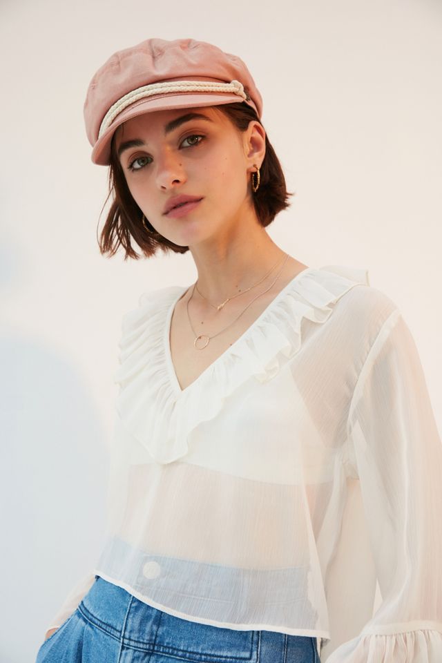 Kimchi Blue Leola Sheer Ruffle Blouse #2
