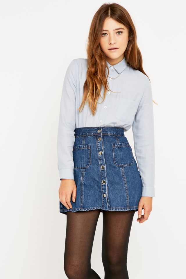 Urban Outfitters Retro Blue Shirt | Urban Outfitters UK